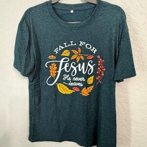 Fall for Jesus Graphic Tee - Blue
